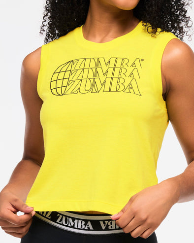 Zumba Haus Crew Neck Tank - Lemon Z1T000822