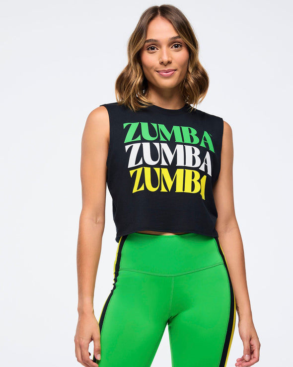 Zumba Haus Crew Neck Muscle Tank - Bold Black Z1T000826