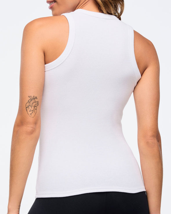 Zumba Haus High Neck Ribbed Tank - Cherry / Wear It Out White Z1T000828