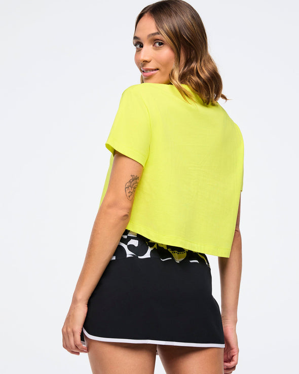 Zumba Haus Crew Neck Crop Top - Lemon Z1T000831