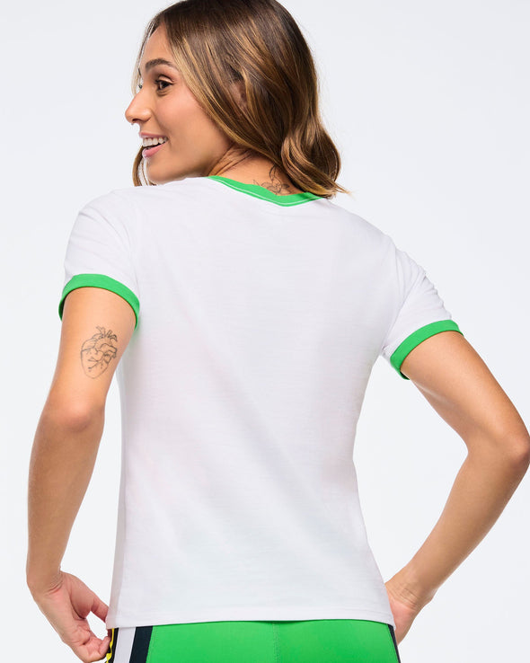 Zumba Haus Ringer Tee - White Z1T000833