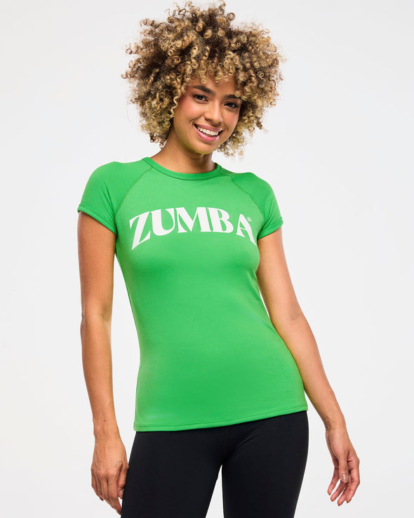 Zumba Haus Fitted Cap Sleeve Top - Green Light Z1T000834