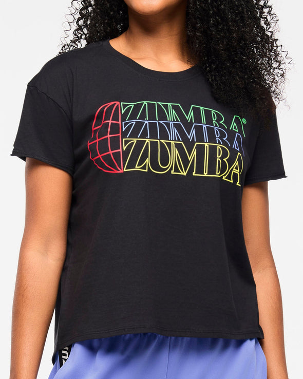 Zumba Haus High Low Crew Neck Top - Black Z1T000835