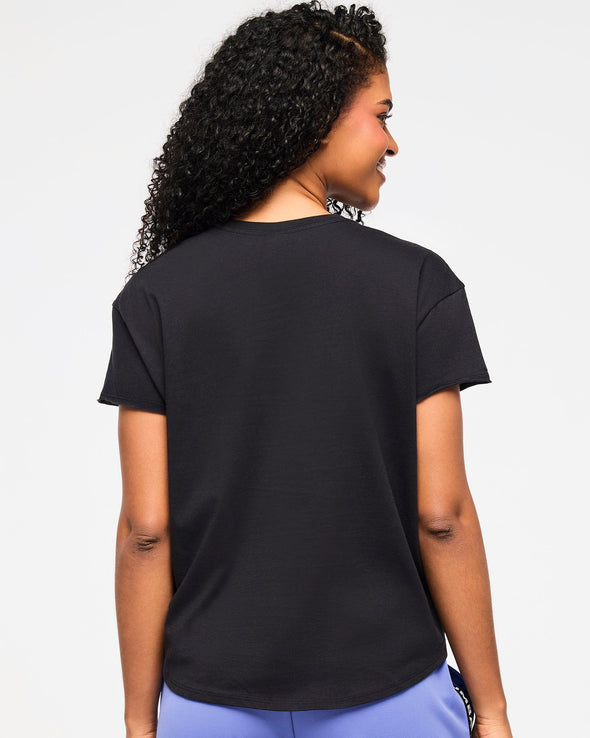 Zumba Haus High Low Crew Neck Top - Black Z1T000835