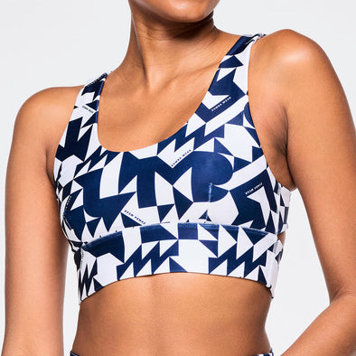 Zumba Out Loud Racerback Bra - Navy/White - Navy/White Z1T000846