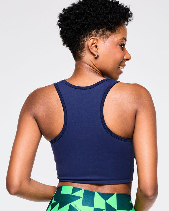 Zumba Out Loud Longline Bra - Navy/Green Z1T000847