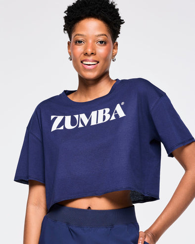 Zumba Out Loud Boxy Crop Top - Let's Go Indigo Z1T000857