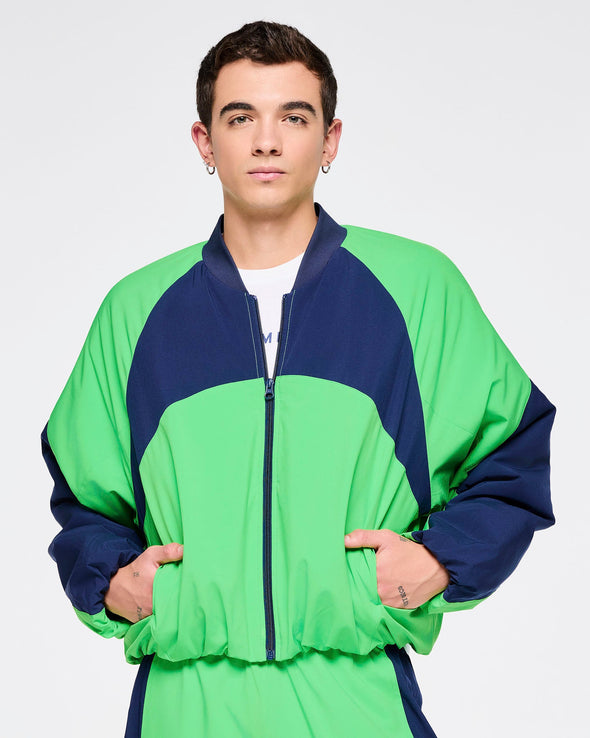 Zumba Out Loud Color Blocked Raglan Puffer Jacket - Green Z1T000868