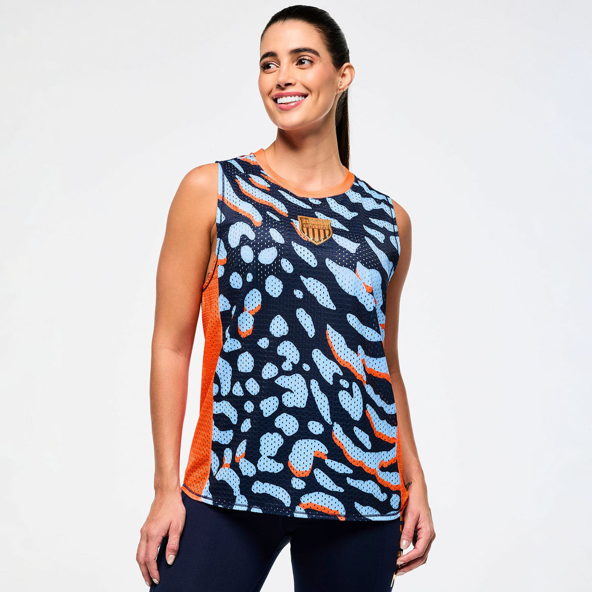 Victory Crew Neck Muscle Tank - White/Blue / Navy/Light Blue Z1T000890
