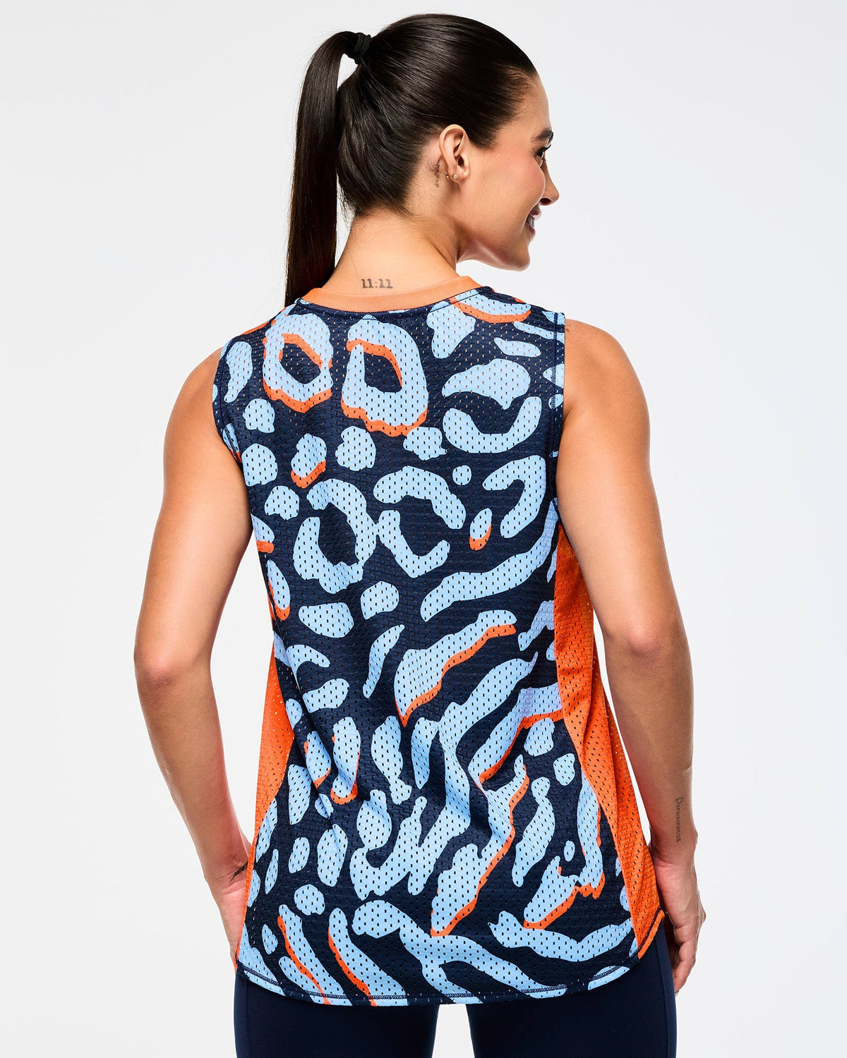 Victory Crew Neck Muscle Tank - White/Blue / Navy/Light Blue Z1T000890