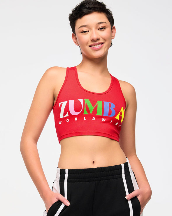 Zumba Haus Crop Racerback - Cherry Z1T000913