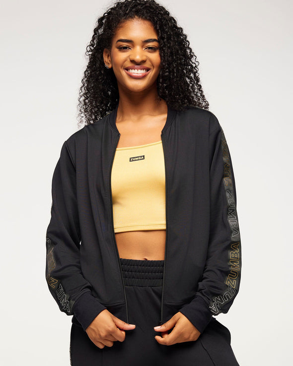 Zumba Runway Knit Track Jacket - Bold Black Z1T000915