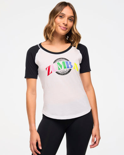 Zumba Haus Baseball Tee - Wear It Out White Z1T000917