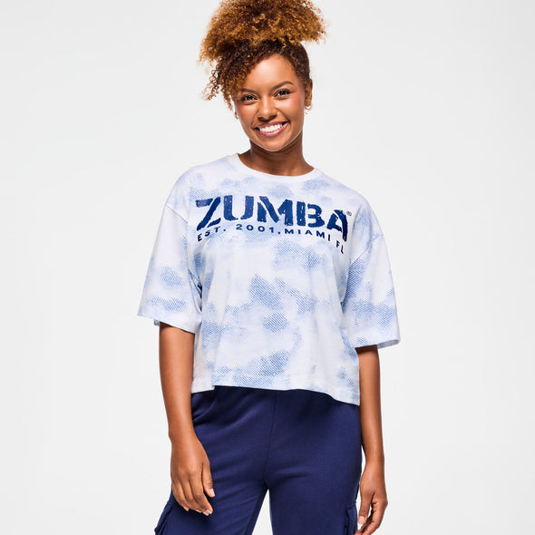 Blue Jean Oversized Boxy Crop Top - Wear It Out White Z1T000921