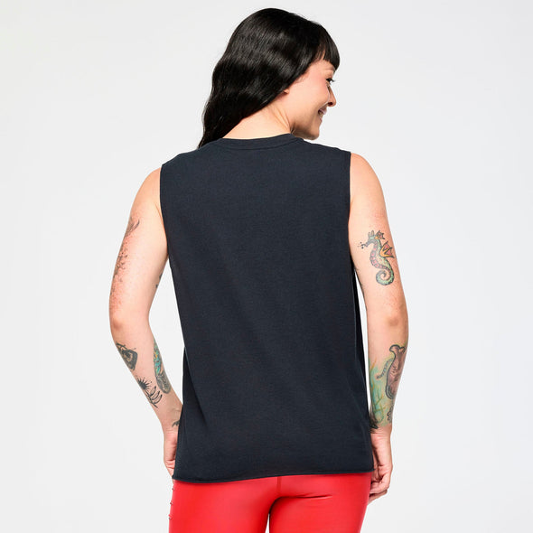 Zumba Crew Neck Muscle Tank - Bold Black Z1T000927