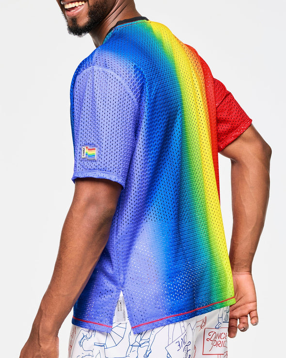 Zumba Boxy Mesh Top With Side Slits - Rainbow Z1T000928