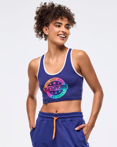 Zumba Libre Crop Racerback -  Soft Navy Z1T000940