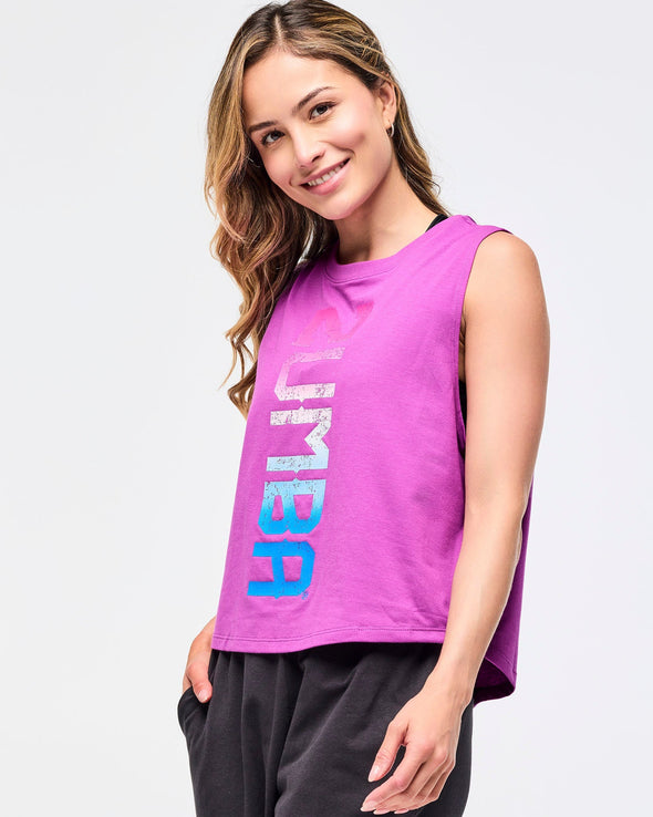 Zumba Libre Loose Muscle Tank - Soft Navy /  Purple Power Z1T000946