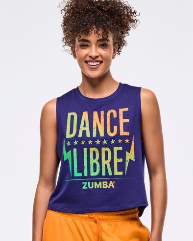 Zumba Libre Loose Muscle Tank - Soft Navy /  Purple Power Z1T000946