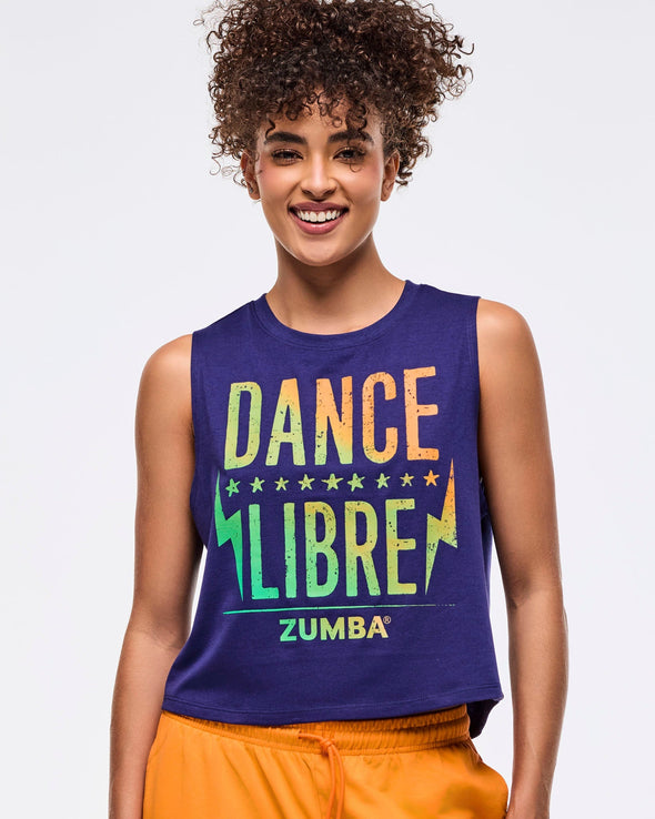 Zumba Libre Loose Muscle Tank - Soft Navy /  Purple Power Z1T000946