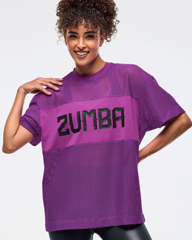 Zumba Libre Boxy Mesh Top - Purple Power / Groove With Me Green Z1T000953