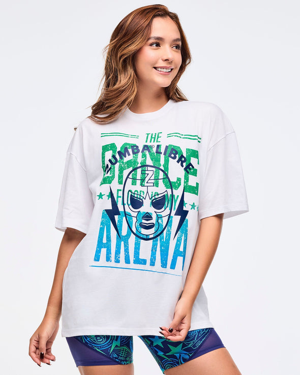 Zumba Libre Oversized Drop Shoulder Tee - Wear It Out White Z1T000957