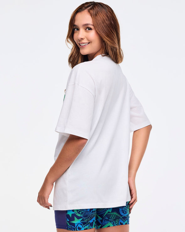 Zumba Libre Oversized Drop Shoulder Tee - Wear It Out White Z1T000957