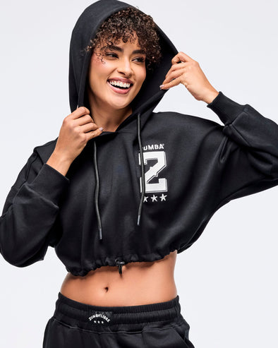 Zumba Libre Ultra Crop Pullover Hoodie - Bold Black Z1T000960