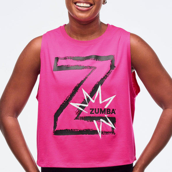 Sizzlin' Loose Muscle Tank  - Shocking Pink / Soft Navy Z1T000968