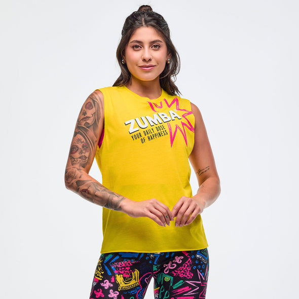 Sizzlin' Crew Neck Muscle Tank - Peek-A-Blue / Sunrays Z1T000969