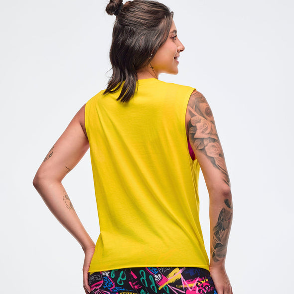 Sizzlin' Crew Neck Muscle Tank - Peek-A-Blue / Sunrays Z1T000969
