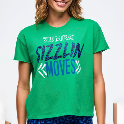 Sizzlin' High Low Crew Neck Top - With Me Green / Soft Navy Z1T000976