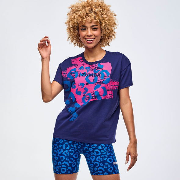 Sizzlin' High Low Crew Neck Top - With Me Green / Soft Navy Z1T000976