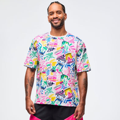 Sizzlin' Boxy Top - White/Pink Z1T000977