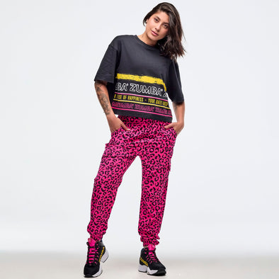 Sizzlin' Oversized Boxy Crop Top - Bold Black /  Soft Navy Z1T000979