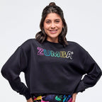 Sizzlin' Long Sleeve Oversized Crop Top - Bold Black Z1T000980