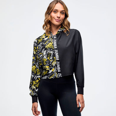 Sizzlin' Woven Zip-Up Hoodie - Black/Yellow Z1T000983