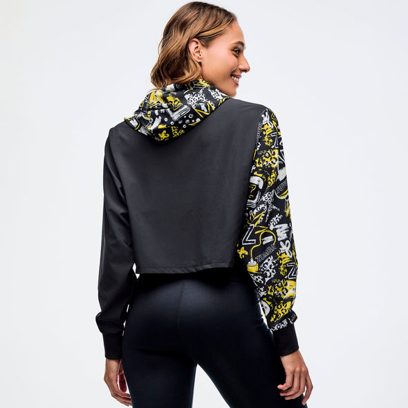 Sizzlin' Woven Zip-Up Hoodie - Black/Yellow Z1T000983