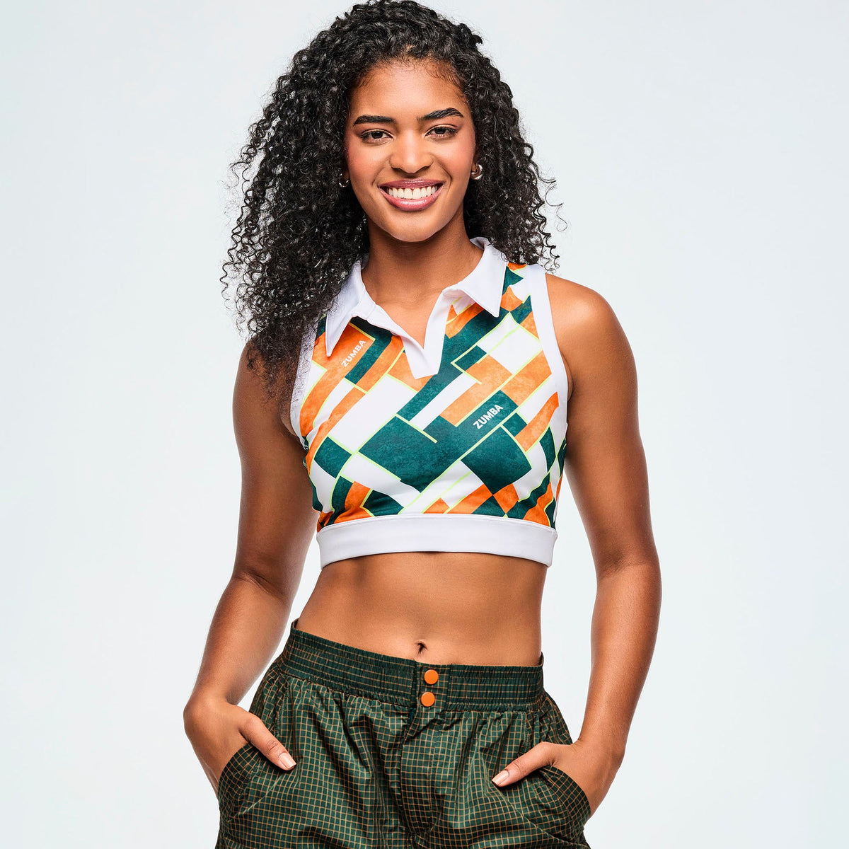Class of 2001 Crop Racerback Polo - White/Orange - Dark Blue/Orange Z1T000988
