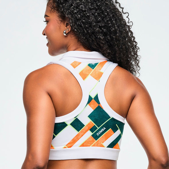 Class of 2001 Crop Racerback Polo - White/Orange - Dark Blue/Orange Z1T000988