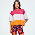 Class of 2001 Boxy Crop Top -  Pink/White Z1T000995