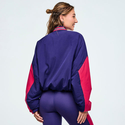 Class of 2001 Color Blocked Puffer Jacket - Dark Blue/Pink Z1T001006