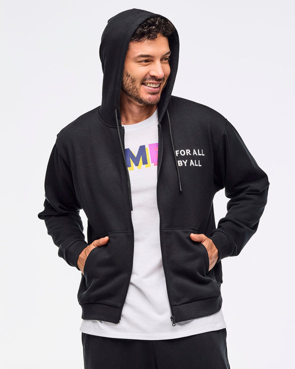 Zumba Multicolor Logo Zip-Up Hoodie - Bold Black Z1T001015