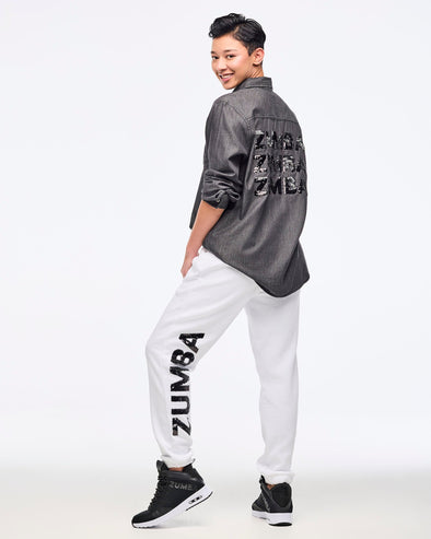 Zumba Sparkle Button Down - Bold Black Z1T001037