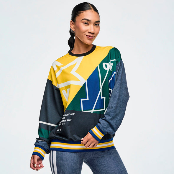 ZW Oversized Pullover Sweatshirt - Teal Tango Z1T001046