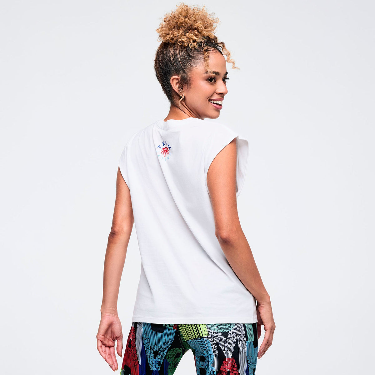 Latin Movement Muscle Tank With Extended Shoulder - Wear It Out White Z1T001094
