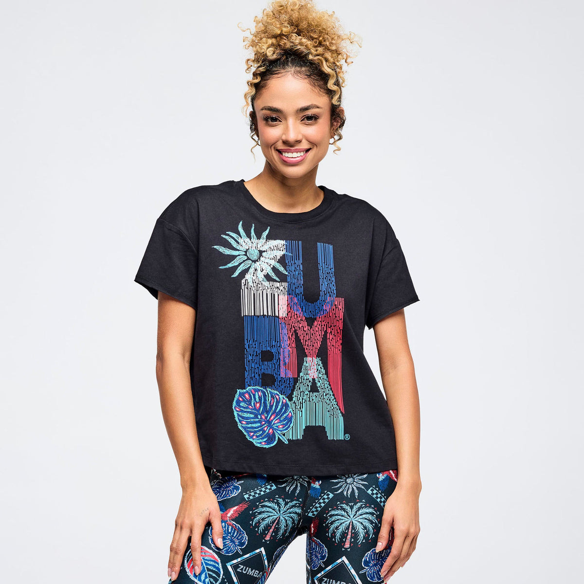 Latin Movement High Low Crew Neck Top - Bold Black Z1T001099