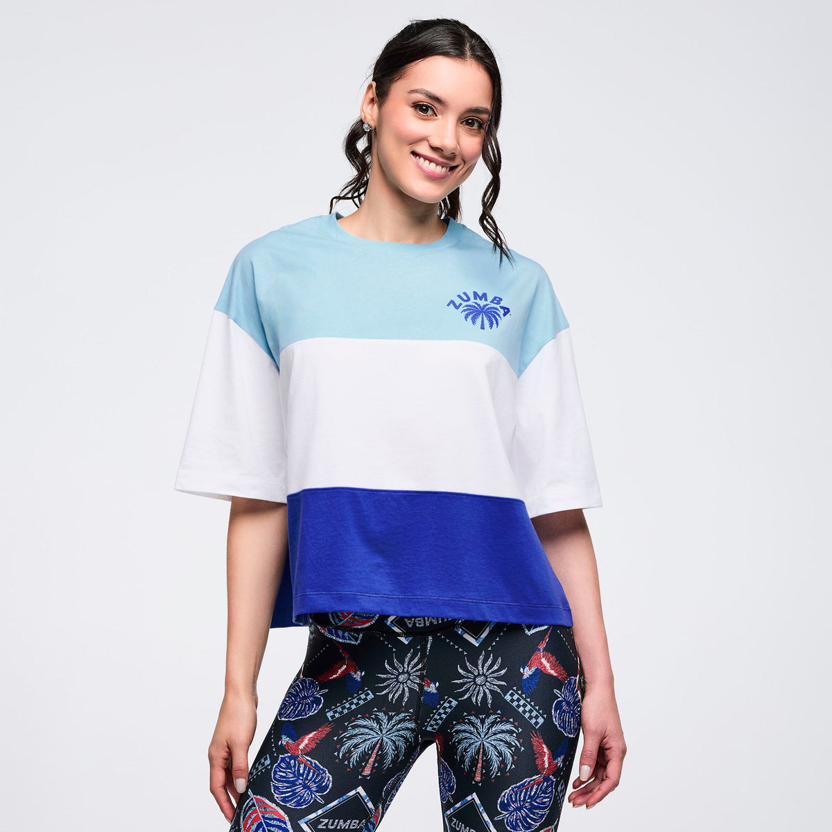 Latin Movement Boxy Crop Top - So Into Blue Z1T001101