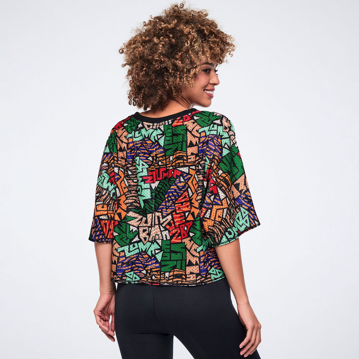 Wildbeat Boxy Dolman Crop Top - Black/Orange Z1T001121
