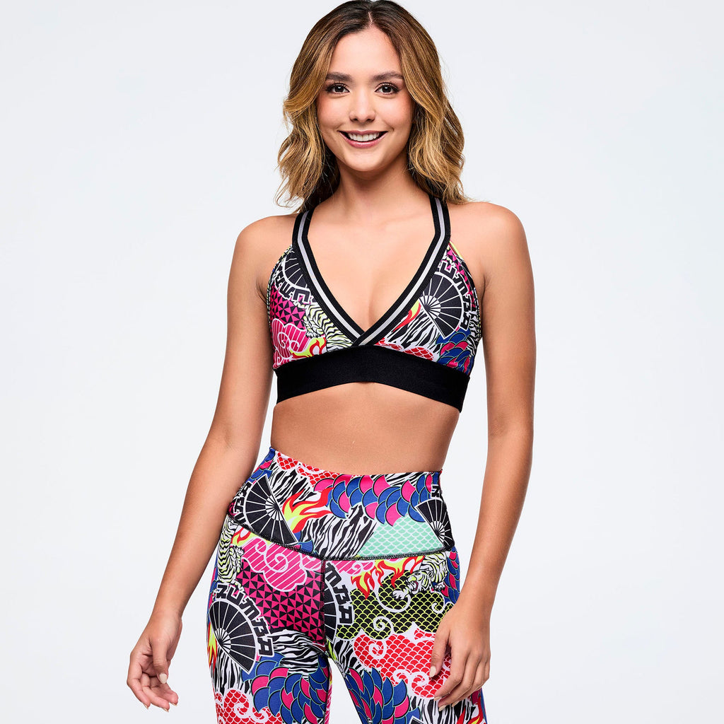 Eastern Flavor Magic V-Bra With Elastic Waistband -  Pink/Yellow Z1T001144